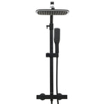 ZNTS Dual Head Shower Set with Mixer and Hose Black 146493