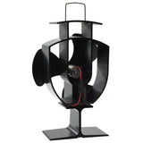 ZNTS Heat Powered Stove Fan 3 Blades Black 51236