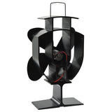 ZNTS Heat Powered Stove Fan 4 Blades Black 51237