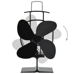 ZNTS Heat Powered Stove Fan 4 Blades Black 51237