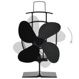 ZNTS Heat Powered Stove Fan 4 Blades Black 51237