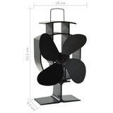 ZNTS Heat Powered Stove Fan 4 Blades Black 51237