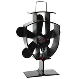 ZNTS Heat Powered Stove Fan 5 Blades Black 51238