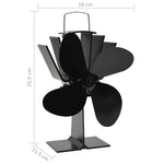 ZNTS Heat Powered Stove Fan 4 Blades Black 51241