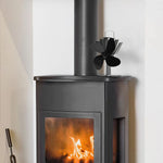 ZNTS Heat Powered Stove Fan 4 Blades Black 51241