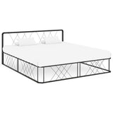 ZNTS Bed Frame Black Metal 200x200 cm 284593