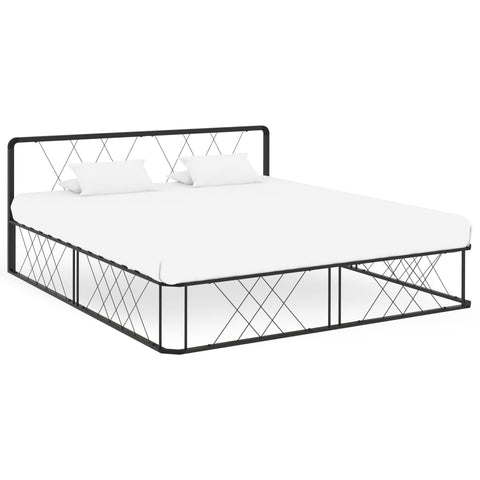 ZNTS Bed Frame Black Metal 200x200 cm 284593