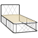 ZNTS Bed Frame Grey Metal 100x200 cm 284595