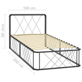 ZNTS Bed Frame Grey Metal 100x200 cm 284595