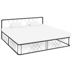 ZNTS Bed Frame Grey Metal 180x200 cm 6FT Super King 284599