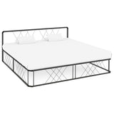ZNTS Bed Frame Grey Metal 180x200 cm 6FT Super King 284599