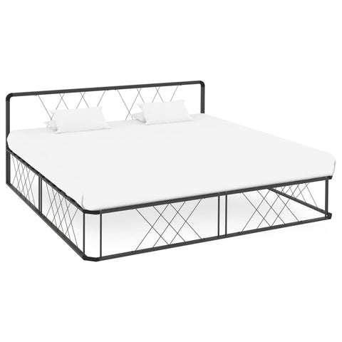 ZNTS Bed Frame Grey Metal 180x200 cm 6FT Super King 284599