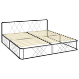 ZNTS Bed Frame Grey Metal 180x200 cm 6FT Super King 284599