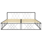 ZNTS Bed Frame Grey Metal 180x200 cm 6FT Super King 284599