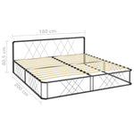 ZNTS Bed Frame Grey Metal 180x200 cm 6FT Super King 284599