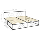 ZNTS Bed Frame Grey Metal 180x200 cm 6FT Super King 284599