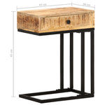 ZNTS U-Shaped Side Table 45x30x61 cm Solid Mango Wood 289091
