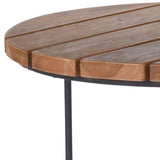 ZNTS H&S Collection 2 Piece Side Table Set Teak Brown 442180