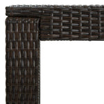 ZNTS Garden Bar Table Brown 60.5x60.5x110.5 cm Poly Rattan 45870