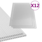 ZNTS Polycarbonate Sheets 12 pcs 6 mm 140x61 cm 146880