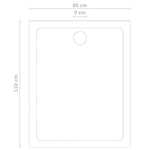 ZNTS Shower Base Tray ABS White 80x110 cm 146620