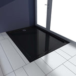 ZNTS Shower Base Tray ABS Black 80x110 cm 146628