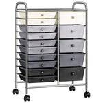 ZNTS XXL 15-Drawer Mobile Storage Trolley Ombre Plastic 320409