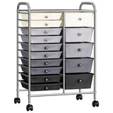 ZNTS XXL 15-Drawer Mobile Storage Trolley Ombre Plastic 320409