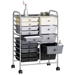 ZNTS XXL 15-Drawer Mobile Storage Trolley Ombre Plastic 320409