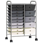 ZNTS XXL 15-Drawer Mobile Storage Trolley Ombre Plastic 320409