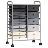 ZNTS XXL 15-Drawer Mobile Storage Trolley Ombre Plastic 320409