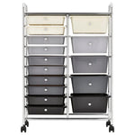 ZNTS XXL 15-Drawer Mobile Storage Trolley Ombre Plastic 320409