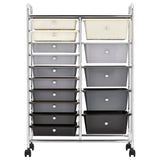 ZNTS XXL 15-Drawer Mobile Storage Trolley Ombre Plastic 320409
