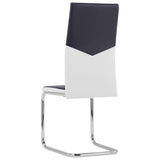 ZNTS Cantilever Dining Chairs 6 pcs Black Faux Leather 3054737