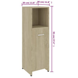 ZNTS Bathroom Cabinet Sonoma Oak 30x30x95 cm Engineered Wood 802591