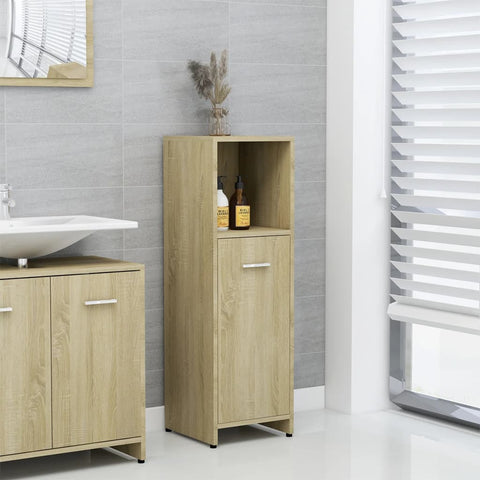ZNTS Bathroom Cabinet Sonoma Oak 30x30x95 cm Engineered Wood 802591