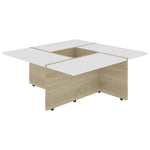 ZNTS Coffee Table White and Sonoma Oak 79.5x79.5x30 cm Engineered Wood 802908