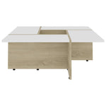 ZNTS Coffee Table White and Sonoma Oak 79.5x79.5x30 cm Engineered Wood 802908