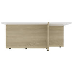 ZNTS Coffee Table White and Sonoma Oak 79.5x79.5x30 cm Engineered Wood 802908