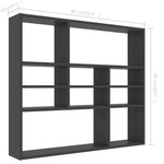 ZNTS Wall Shelf Grey 90x16x78 cm Engineered Wood 802941