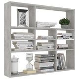 ZNTS Wall Shelf Concrete Grey 90x16x78 cm Engineered Wood 802943