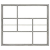 ZNTS Wall Shelf Concrete Grey 90x16x78 cm Engineered Wood 802943