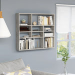 ZNTS Wall Shelf Concrete Grey 90x16x78 cm Engineered Wood 802943