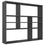 ZNTS Wall Shelf High Gloss Grey 90x16x78 cm Engineered Wood 802947