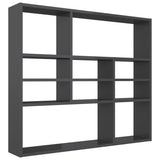 ZNTS Wall Shelf High Gloss Grey 90x16x78 cm Engineered Wood 802947