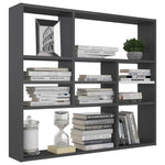 ZNTS Wall Shelf High Gloss Grey 90x16x78 cm Engineered Wood 802947