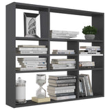 ZNTS Wall Shelf High Gloss Grey 90x16x78 cm Engineered Wood 802947