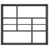 ZNTS Wall Shelf High Gloss Grey 90x16x78 cm Engineered Wood 802947
