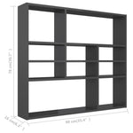 ZNTS Wall Shelf High Gloss Grey 90x16x78 cm Engineered Wood 802947