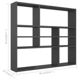 ZNTS Wall Shelf High Gloss Grey 90x16x78 cm Engineered Wood 802947